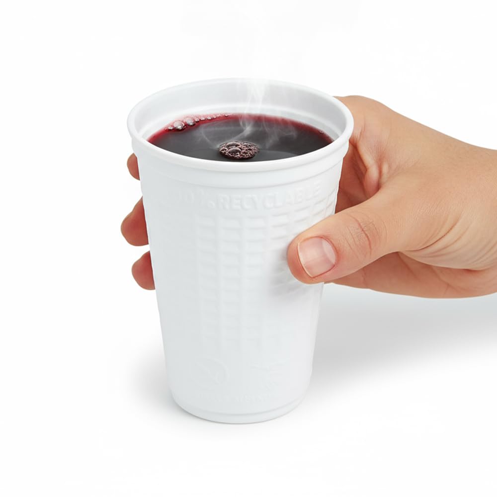 SWS 1250 Trinkbecher 200/250 ml Ø78mm weiß Glühweinbecher, Wintermarktbecher aus XPP