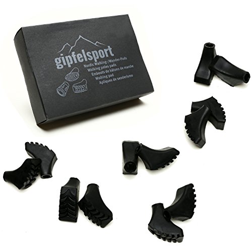 gipfelsport Nordic Walking Gummipuffer, Schuhe, 12 Stück, 6 Paare