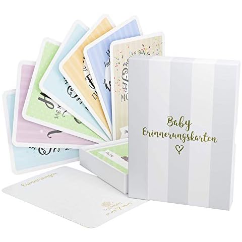Baby Milestone Cards Deutsch - Meilenstein karten - 40 Unisex Fotokarten - Geschenkset - Babyparty - Erstes Lebensjahr Cover