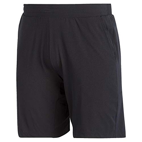 adidas Ergo Men's 8.25" Black and White Tennis Shorts (), black, white,, GG Plus Size