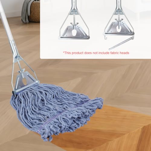 Image of Mop Handle Commercial Heavy Duty - 57 Inch Industrial Metal Mop Stick Replacement for Floor Cleaning - Professional Mops Head Replacement Holder