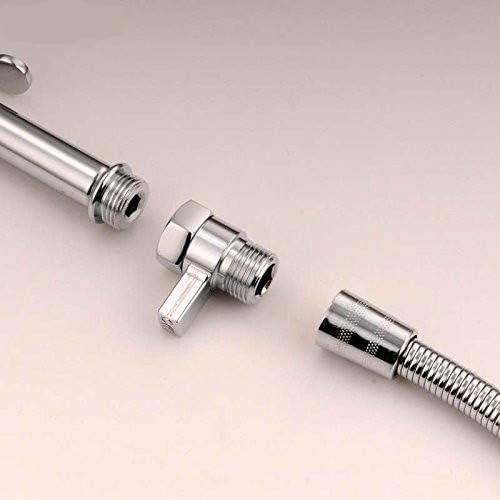 Vematy Brass Shower Flow Control Valve Water Pressure Reducing Controller Hand Held Sprayer Head Supply Shut Off Stop Switch Universal Replacement Part, Long Lever Handle Polished Chrome 2 pcs package