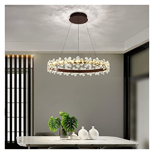Lustre Moderne LED en Cristal Doré Rétro pour Plafond de Salon