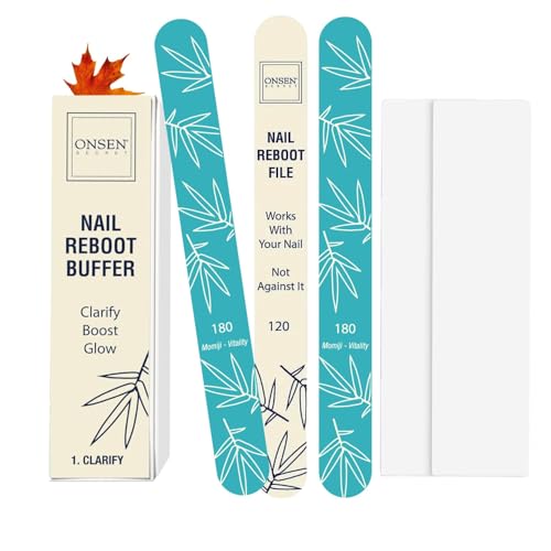 Polissoir 3 faces et lime à ongles 120/180 Onsen pour manucure acrylique et ongles naturels