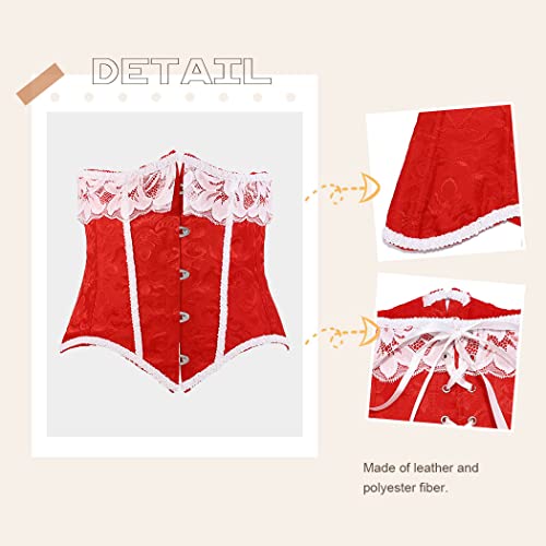 Asooll Red Lace up Belts Bustier Waist Training Underbust Corset Wide Cinch Waist Belt Prom Costume Waist Belts for Women4