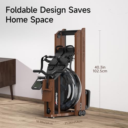 Image of JOROTO Water Rowing Machines for Home, Foldable Rowing Machine with 400LBS Weight Capacity, Dedicated Monitor & Bluetooth APP, Large Water Tank & Comfortable Seat for Immersive Water Rower