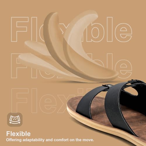 Image of Men Comfortable Double Strap Slippers with Cushioned Footbed, Adjustable Buckle Design, Lightweight Everyday Wear Slippers for Indoor Outdoor Use