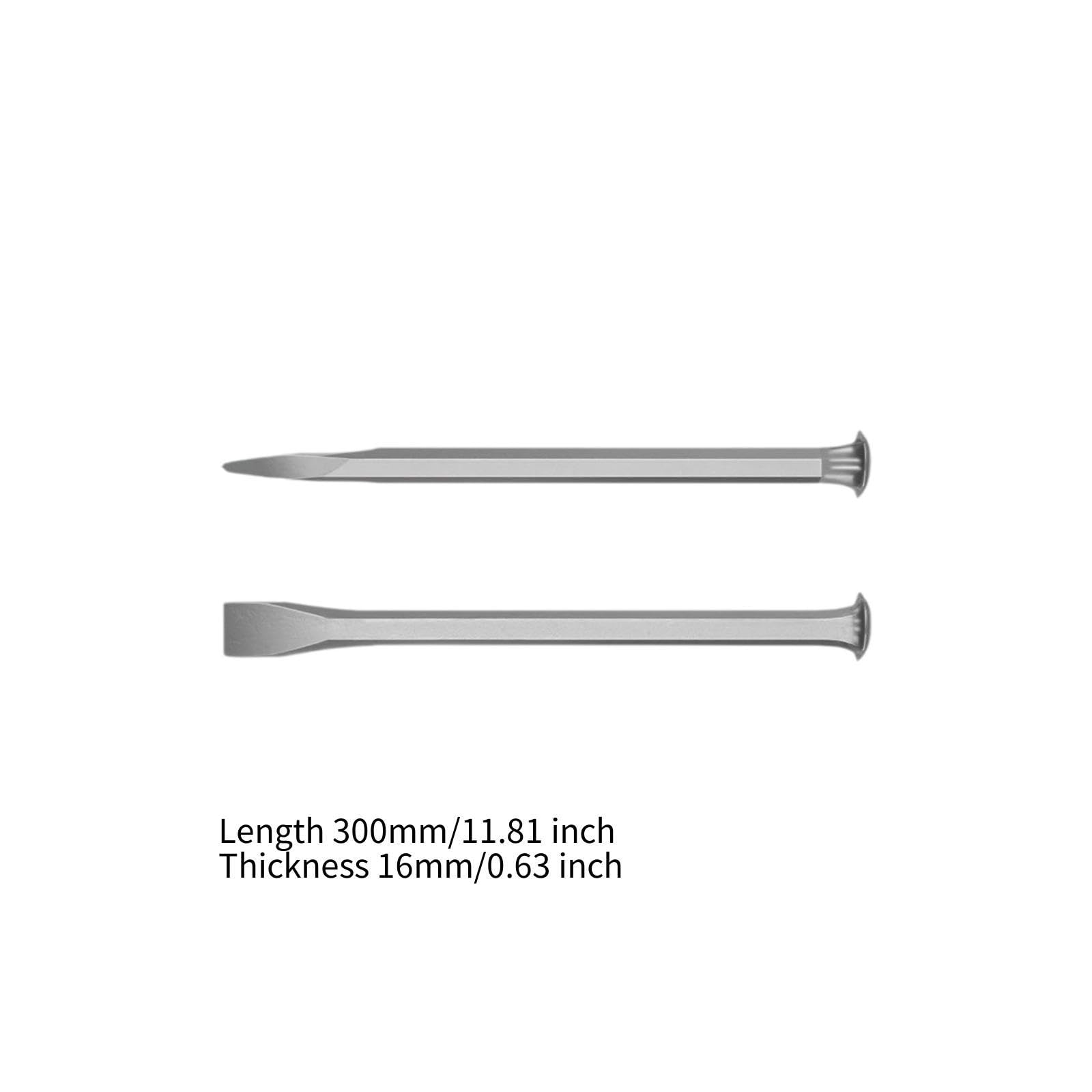 Gralara Juego de Cinceles para Tallar Piedra: Herramientas Esenciales para La Elaboración de Ladrillos Y Rocas, 300MM, Individual