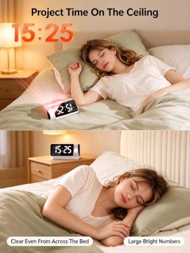 ChayWillow LED Projection Alarm Clock with Temperature Display - image 4
