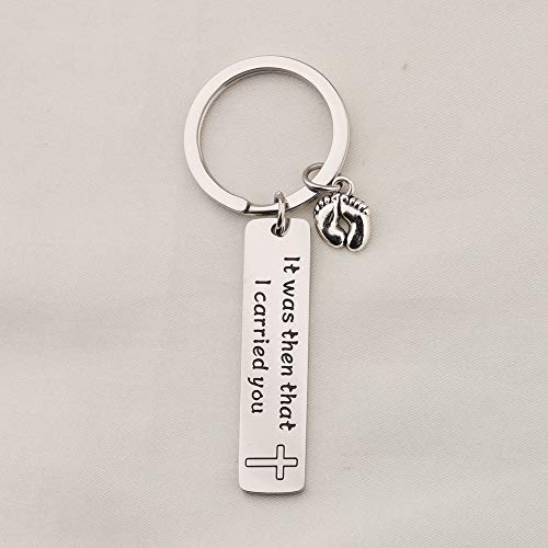 BNQL It was Then That I Carried You Bracelet Keychain with Footprints Charm (keychain)4