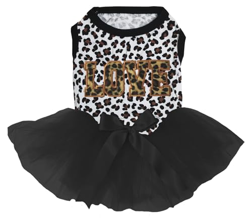 Robe pour chien Leopard Love noire et léopard en taille S - 2