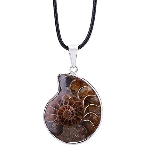 Ogquaton Women Natural Ammonite Fossil Pendant Stone Necklaces for Men Gifts Cost-Effective Cover