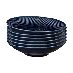 Denby Porcelain Arc Blue Stars Set of 6 Pasta Bowls (Arc Blue Stars)