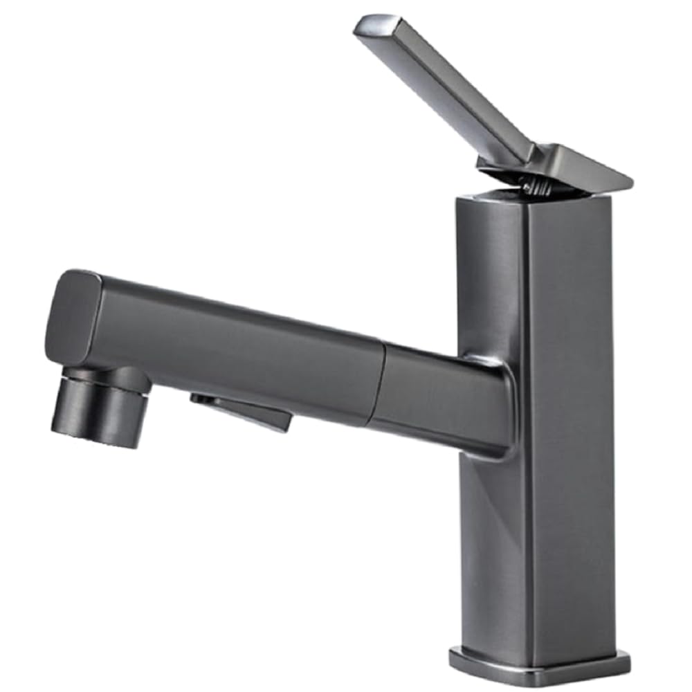 Robinet lavabo salle de bain anti eclaboussure en cuivre gris