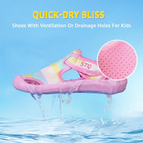 STQ Boys Girls Water Shoes Quick-Dry Slip on Beach Swim Pool Sandals(Toddler/Little Kid)3