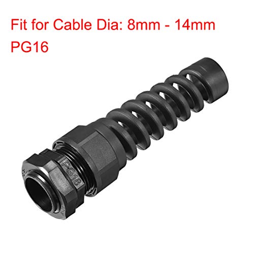 Prensaestopas PG16 ajustable de nylon Uxcell para proteger el cableado exterior 3