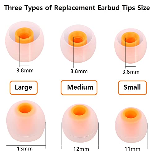 Image of Earbuds Replacement Tips Silicone Earbud Tips Ear Gels Fit for Inner Hole from 3.8mm - 5.1mm Earphones 9 Pairs S /M /L