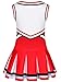 Costumerry Cheerleader Costume for Girls Cheerleading Outfit with Pom Poms Halloween Dress Up Party (Red, 5-6 Years)