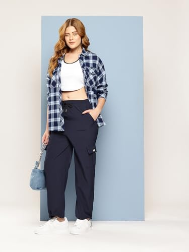 Image of Aarika Womens Casual Wear Black Colour Solid Crep Cargo Pant