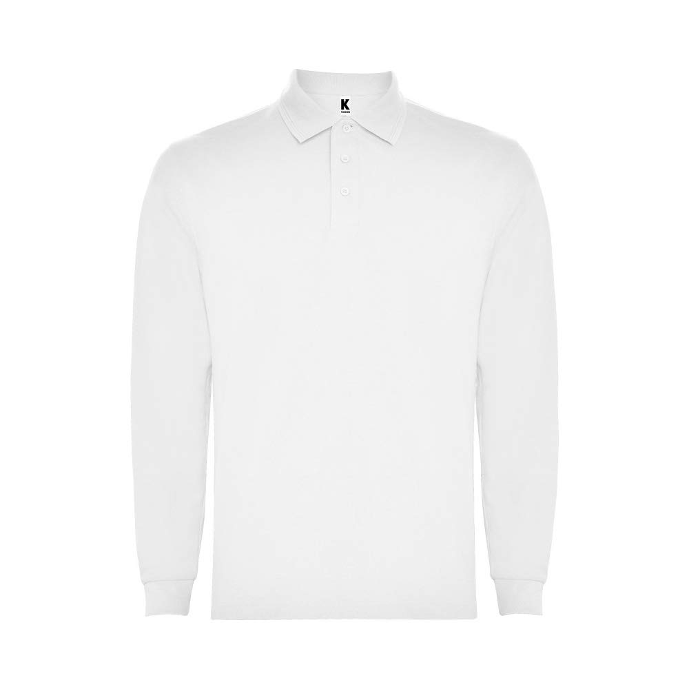24 JOYAS Polo Blanco de Manga Larga para Niños – Camiseta Moda Casual y Deportiva Transpirable, Cuello Acanalado, Tapeta y Tres Botones