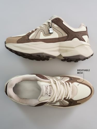 Image of The Souled Store Raptors V2: Men and Boys Low Top Sporty Casual Street Wear Chunky Sneakers | Retro Trainer with Breathable Mesh, Cushioned EVA Midsole & Ultra-Grip Rubber Outsole