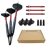 Dartpfeile mit Kunststoffspitze für elektronische Dartscheibe | Profi Soft-Darts 18g/20g/22g mit Plastik Spitze | Dart-Set mit Schäften und Darts Flights | Soft Dartpfeile und Darts Zubehör (18g)