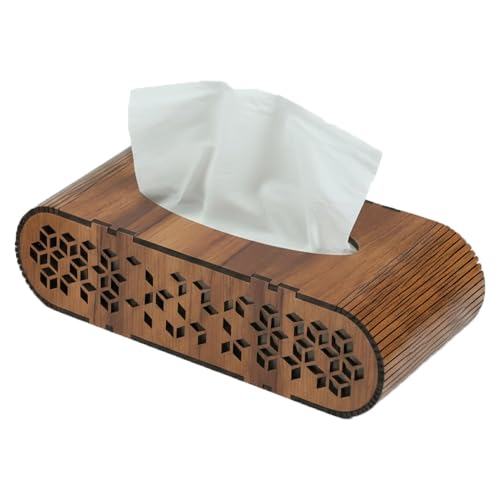 Image of Deskart Wooden Tissue Paper Box | Decorative and Stylish Wooden Tissue Holder Stand for Car, Home, Office Desk, Resturant and Cafeteria (Modern)