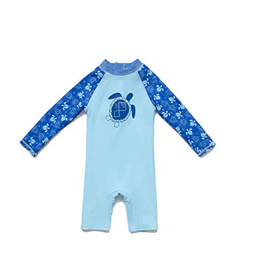 Bonverano Baby Boys Swimsuit, Toddler Bathing Suit, Long-Sleeve Zipper One Piece Swimwear With Upf 50+ Sun Protection (Sea Turtle, 3-6 Months) #TOP18