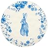 Primitives by kathy blue floral rabbit salad plate  urban country home decor