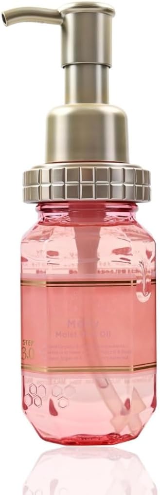 Melty Moist Rich Oil Step 3.0 - Honey-Infused Hair Oil for Frizzy/Damaged Hair - Moisturizes & Nourishes - Suppresses Frizz - Pump Dispenser - Unique Honey Pot Design - 100ml