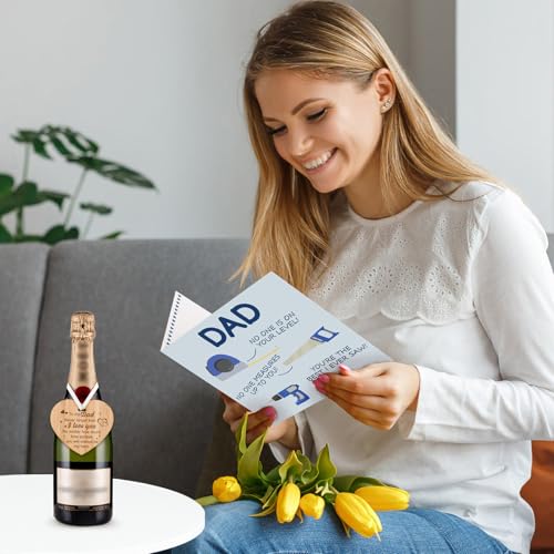 Welsky Dad Birthday Card, Gifts for Dad Greeting Cards with Wooden Heart Plaque, 60th 70th 80th 90th Birthday Cards for Father from Daughter Son - Image 4