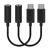 Type C to 3.5mm Headphone Jack Adapter for Moto Z(2 Pack), Stouch Moto Z Type C Port to 3.5mm Female Audio Jack Headphone Cable Adapter for Motorola Moto Z Black
