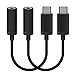 Type C to 3.5mm Headphone Jack Adapter for Moto Z(2 Pack), Stouch Moto Z Type C Port to 3.5mm Female Audio Jack Headphone Cable Adapter for Motorola Moto Z Black
