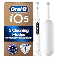 Oral-B iO5 Electric Toothbrush, White, with Travel Case and Spare Head