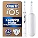 Oral-B iO5 Electric Toothbrush for Adults, 1 Handle, White - 2 Brush Heads, Travel Case, 5 Modes, Teeth Whitening, UK Two Pin Plug