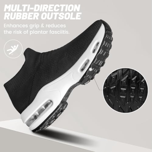 Image of YHOON Women's Walking Shoes Slip-On - Comfortable Work Shoes for Standing All Day, Breathable Air Cushion Nursing Sneakers