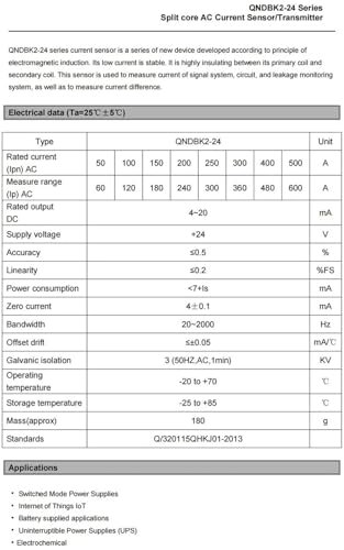 Transformateur de courant noyau divisé AC 150A pour automate