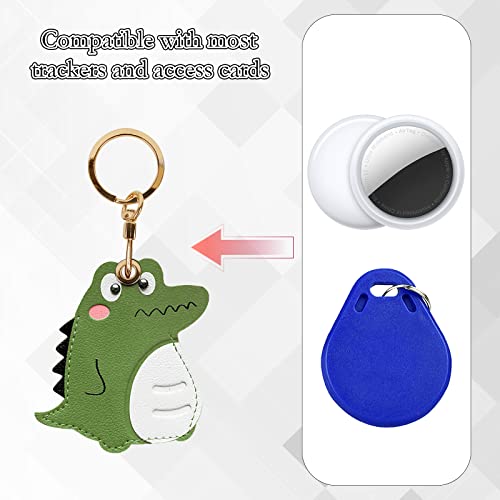 Image of Leather Keychain Case Holder Compatible with Apple AirTag, GPS Airtag Keychain Finder Tracker with Key Ring, Anti-Scratch Protective Air Tag Cover | Leather