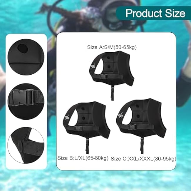 Diving Weight Vest Freediving Weight Vest, Adults Adjustable Comfortable Waistcoat Neoprene for Underwater Activities Sailing