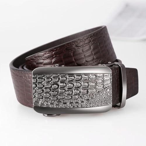 Sress Belts High-end Belts Crocodile Leather Ratchet Formal Men Belt Alloy Engraved Automatic Buckle Belt Casual Belts4