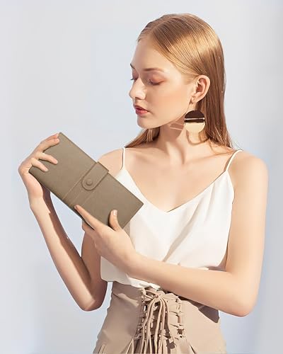 Image of FEDUS Leather Premium Long Currency Holder,Passport Holder for Unisex, Wallet with Card Holder,Id Card,Ticket,Currency,Boarding Pass Slots RFID Protected Travel Accessories Organiser,Brown