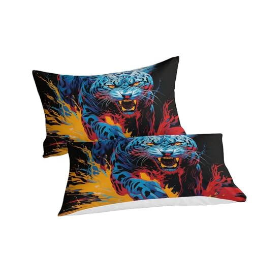 Housse de couette léopard impression 3D en microfibre parure 3 pièces avec fermeture éclair - 3