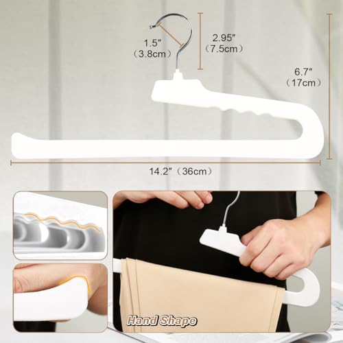 Velvet Pant Hangers Open End,16 Pack Non Slip White Felt Trouser Hangers by Monicent - Used condition - Image 3
