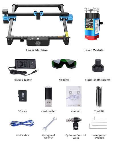Twotrees TTS-55 Pro Laser Engraver 5.5W Laser Engraving Machine,Laser Cutter,500 mm/s Speed,0.08mm Laser Spot Engraver Machine for DIY,Wood,Metal,Acrylic,Glass,Stainless Steel - Image 9