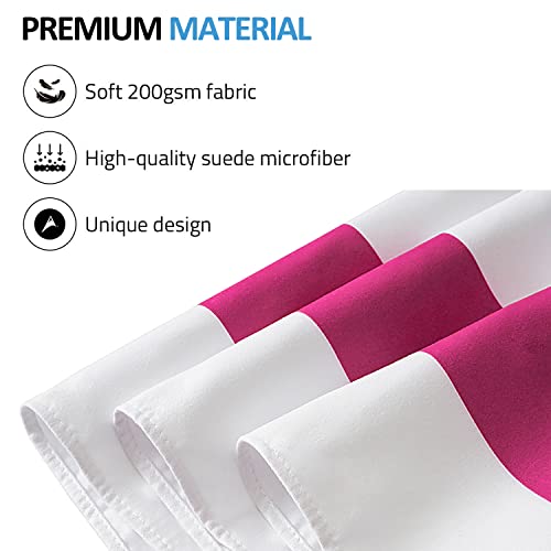 Bagail Microfiber Beach Towel - Extra Large Quick Dry Swimming Towel Oversized, Super Absorbent, Sand Free And Ultra Compact For Pool, Travel Or Camping - 36X72 Inches Pink Stripe #TOP4