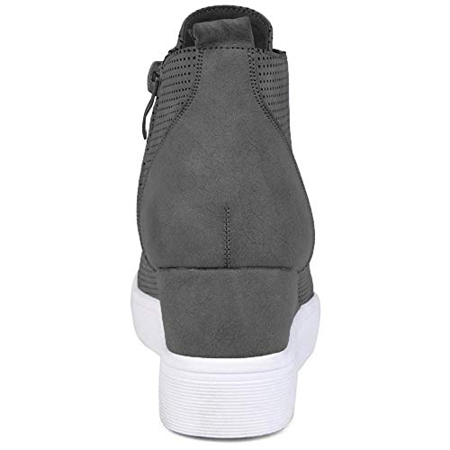 Athlefit Women's Platform Wedge Sneakers Wedge Booties Ankle Heels Size 9 Grey