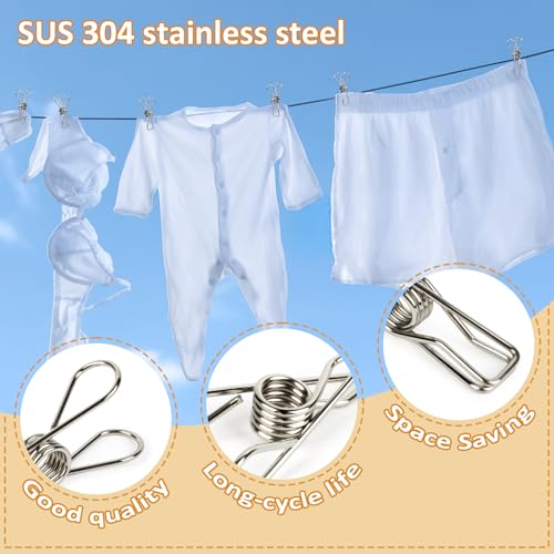Maqihan Clothes Pin - 30Pack Metal Clothes Pin With Bag Clothes Pins Heavy Duty Outdoor Metal Clothes Pins Clips Metal Chip Clips Stainless Steel Clothes Pins Metal Chip Clips Heavy Duty Clothes Line Clip thumb #2