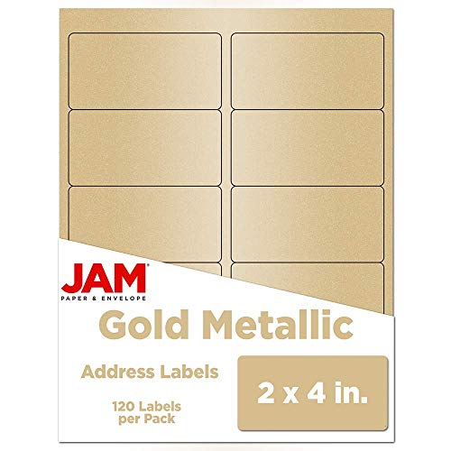 Jam Paper Shipping Address Labels - Standard Mailing - 2 X 4 - Gold Metallic - 120/Pack #TOP6