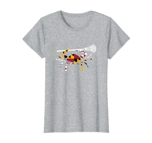 Maryland Crab Holding Lacrosse Stick Boys Girls LAX Shirt