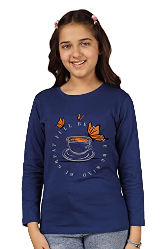 Image of KYDA KIDS Girls Cotton Full Sleeve Printed T-Shirt (Pack of 3)